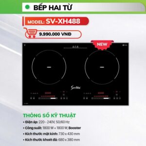 Bấm vào để xem thư viện ảnh Bếp từ đôi Sevilla SV-XH488
