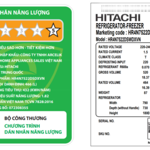 Tủ lạnh Hitachi Inverter 466 lít Multi Door HR4N7522DSDXVN
