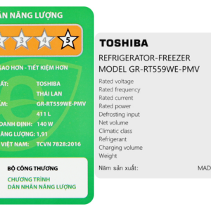 Tủ lạnh Toshiba Inverter 411 lít GR-RT559WE-PMV(58)-MM