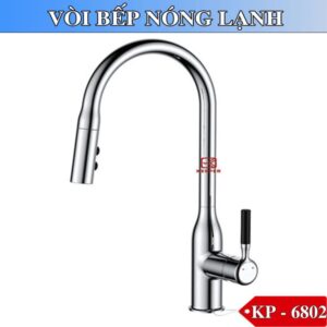 Bấm vào để xem thư viện ảnh Vòi rửa bát dây rút nóng lạnh Keeper KP-6802