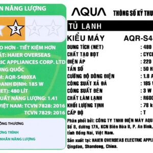 Tủ lạnh Aqua Inverter 480 lít AQR-S480XA(SG)