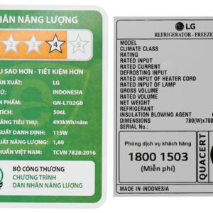 Tủ lạnh LG Inverter 506 lít GN-L702GB
