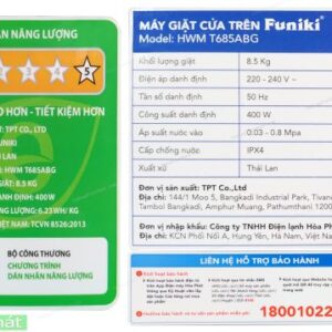 Máy giặt lồng đứng Funiki 8.5kg HWM-T685ABG