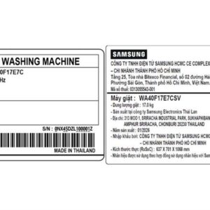 Máy giặt Samsung cửa trên Ecobubble Inverter lồng đứng 17 kg WA40F17E7CSV
