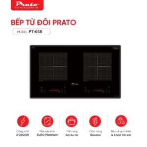 Bấm vào để xem thư viện ảnh Bếp từ đôi Prato PT-668