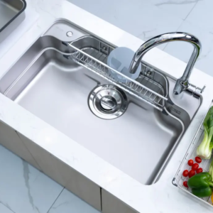Bấm vào để xem thư viện ảnh CHẬU RỬA BÁT 1 HỐ NOBINOX ARVO B180 tặng vòi dây rút