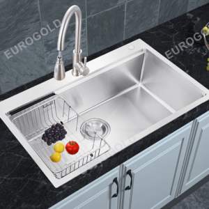 Bấm vào để xem thư viện ảnh Chậu Rửa Bát 1 Hố INOX 304 EUS58050 Eurogold