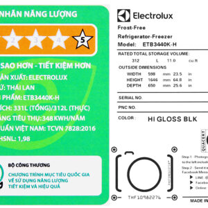 Tủ lạnh Electrolux Inverter 312 lít ETB3440K-H
