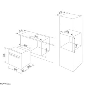 Bấm vào để xem thư viện ảnh Lò Nướng Âm Tủ 60cm Dung Tích 65L Trắng Malloca MOV65DA