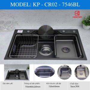 Bấm vào để xem thư viện ảnh CHẬU RỬA KEEPER – CR02 – 7546BL