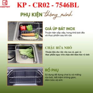 Bấm vào để xem thư viện ảnh CHẬU RỬA KEEPER – CR02 – 7546BL