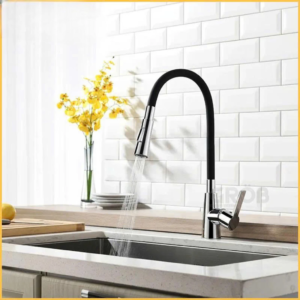 Bấm vào để xem thư viện ảnh Vòi rút thân chóp màu đen inox 304 GROB GFS304.02