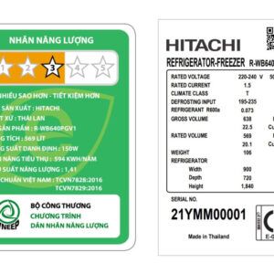 Tủ lạnh Hitachi Inverter 569 lít R-WB640PGV1 GMG