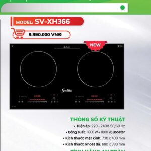 Bấm vào để xem thư viện ảnh Bếp từ đôi Sevilla SV-XH366