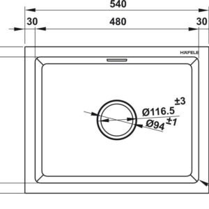 Bấm vào để xem thư viện ảnh Chậu đá Hafele HS22-GEN1S60S 577.25.300