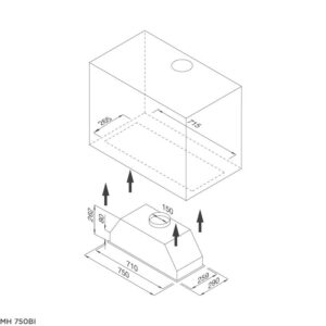 Bấm vào để xem thư viện ảnh Máy hút khói khử mùi âm tủ Malloca MH 750BI