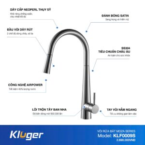 Bấm vào để xem thư viện ảnh Vòi rửa bát Kluger KLF0009S