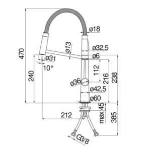 Bấm vào để xem thư viện ảnh Vòi rửa bát NoBiNox LEVANTE NB303