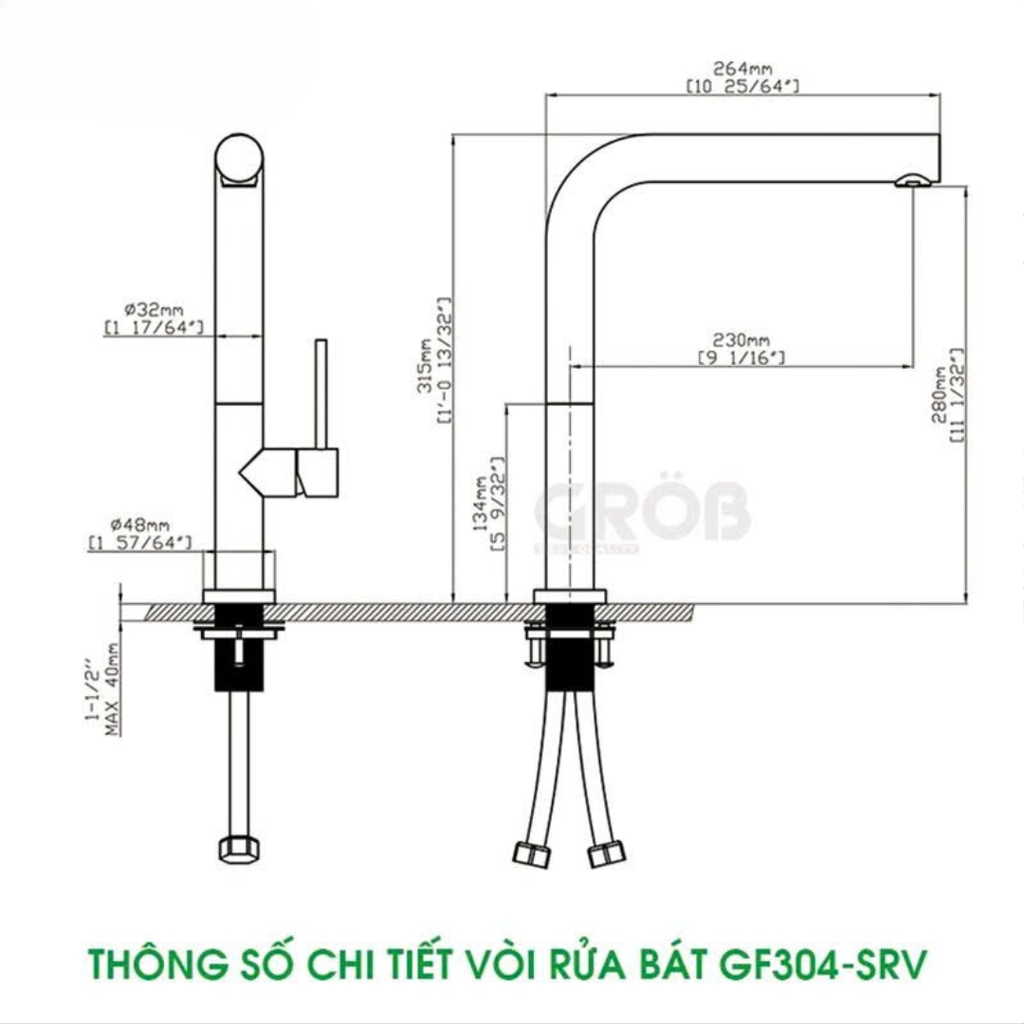 z6832081410828-23d040f11ae27efdba49963c26cd1008-1.jpg Bấm vào để xem thư viện ảnh Vòi rửa bát GF304-SRV Grob
